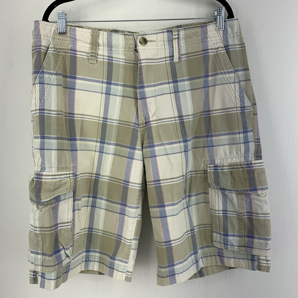 Urban Pipeline Mens 34‎ Plaid Cargo Shorts Loose Baggy Preppy Skate Y2K Grunge